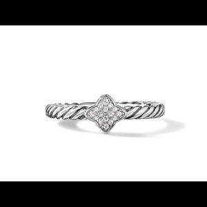 David Yurman quatrefoil ring with diamonds.